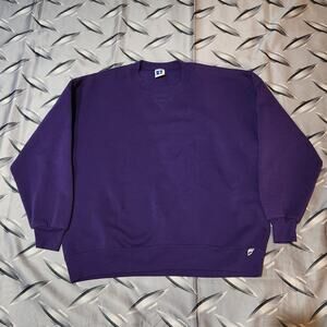 Vintage 90s Russell Athletic Crewneck Sweatshirt Fits XL Purple Made In USA